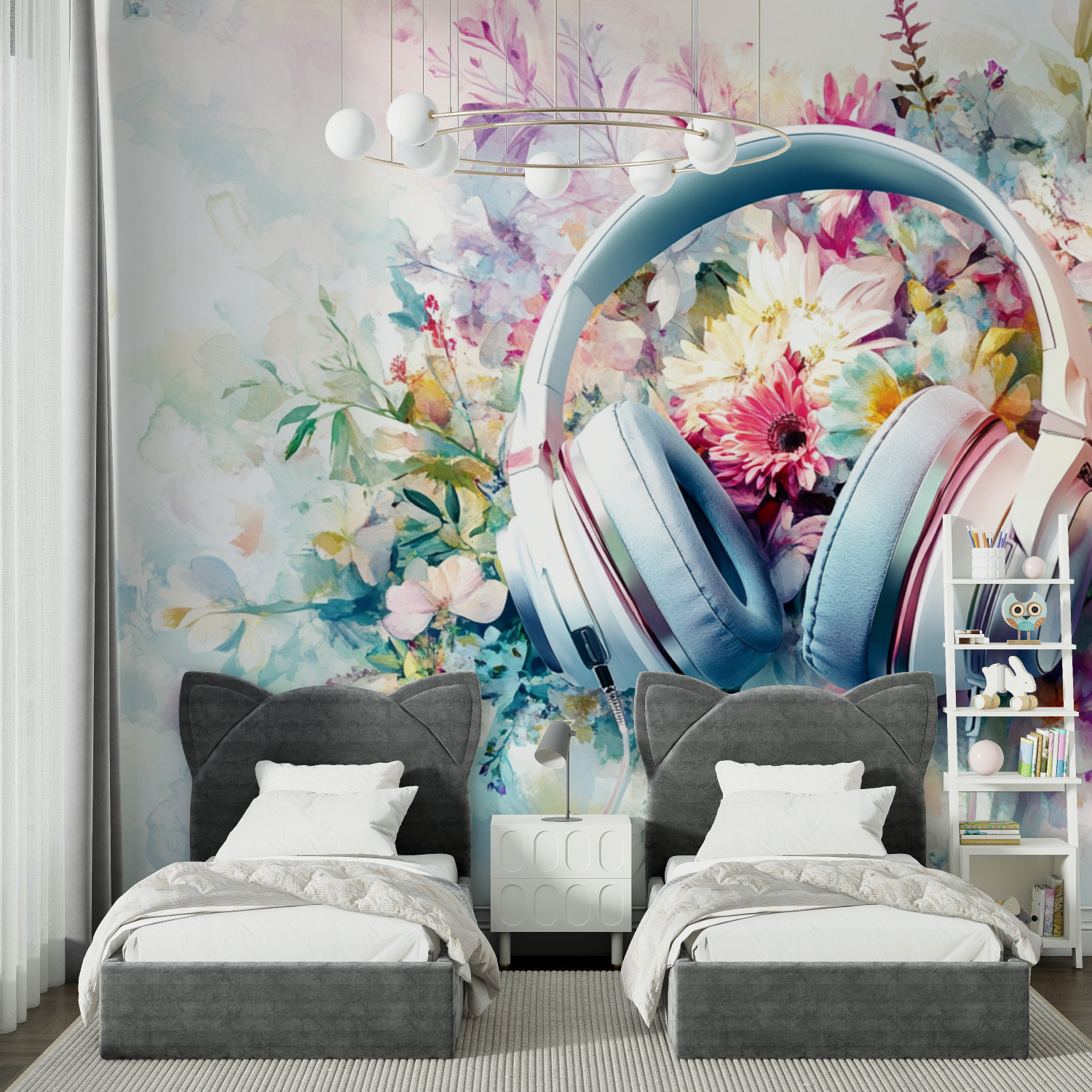 Papier peint floraison chambre spiderman