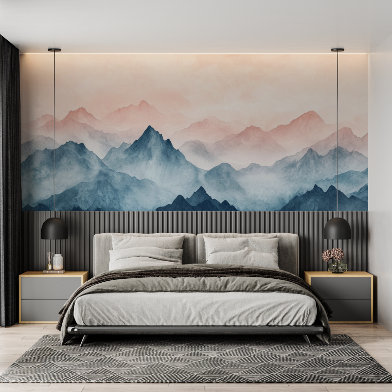 Papier peint paysage montagnes mural adulte