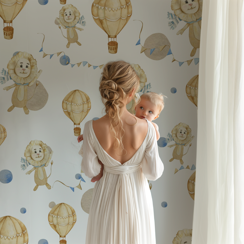 Papier peint lion ballon bb123