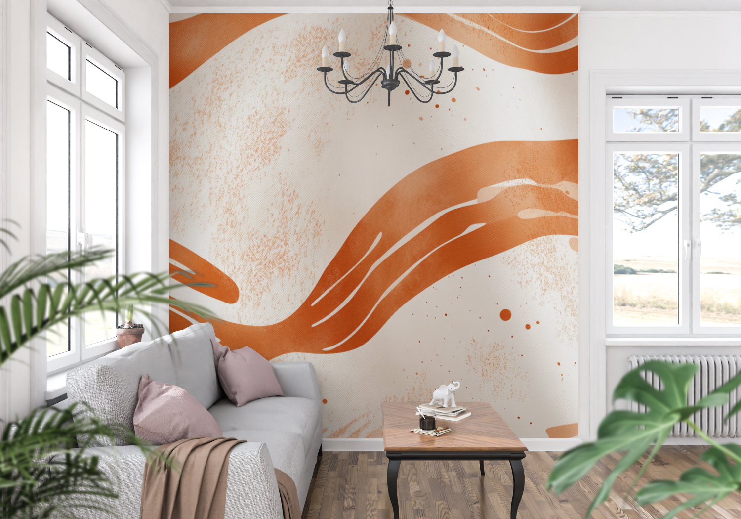 Papier peint terracotta panoramique escalier panoramique mur