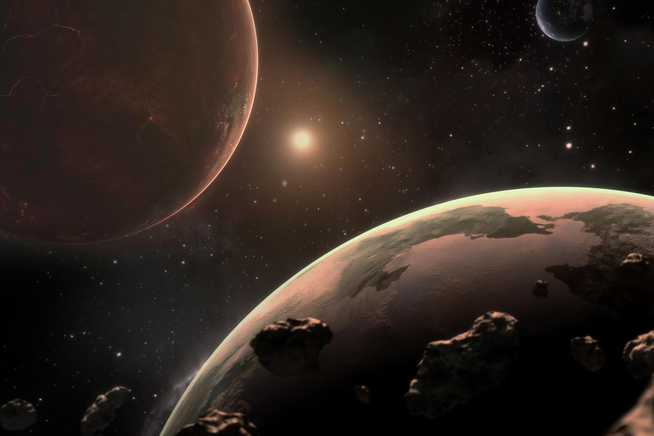 Papier Peint Poster Espace Planete