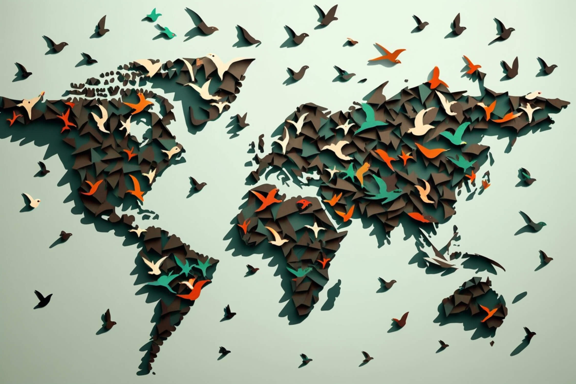 Papier Peint Origami Carte Du Monde