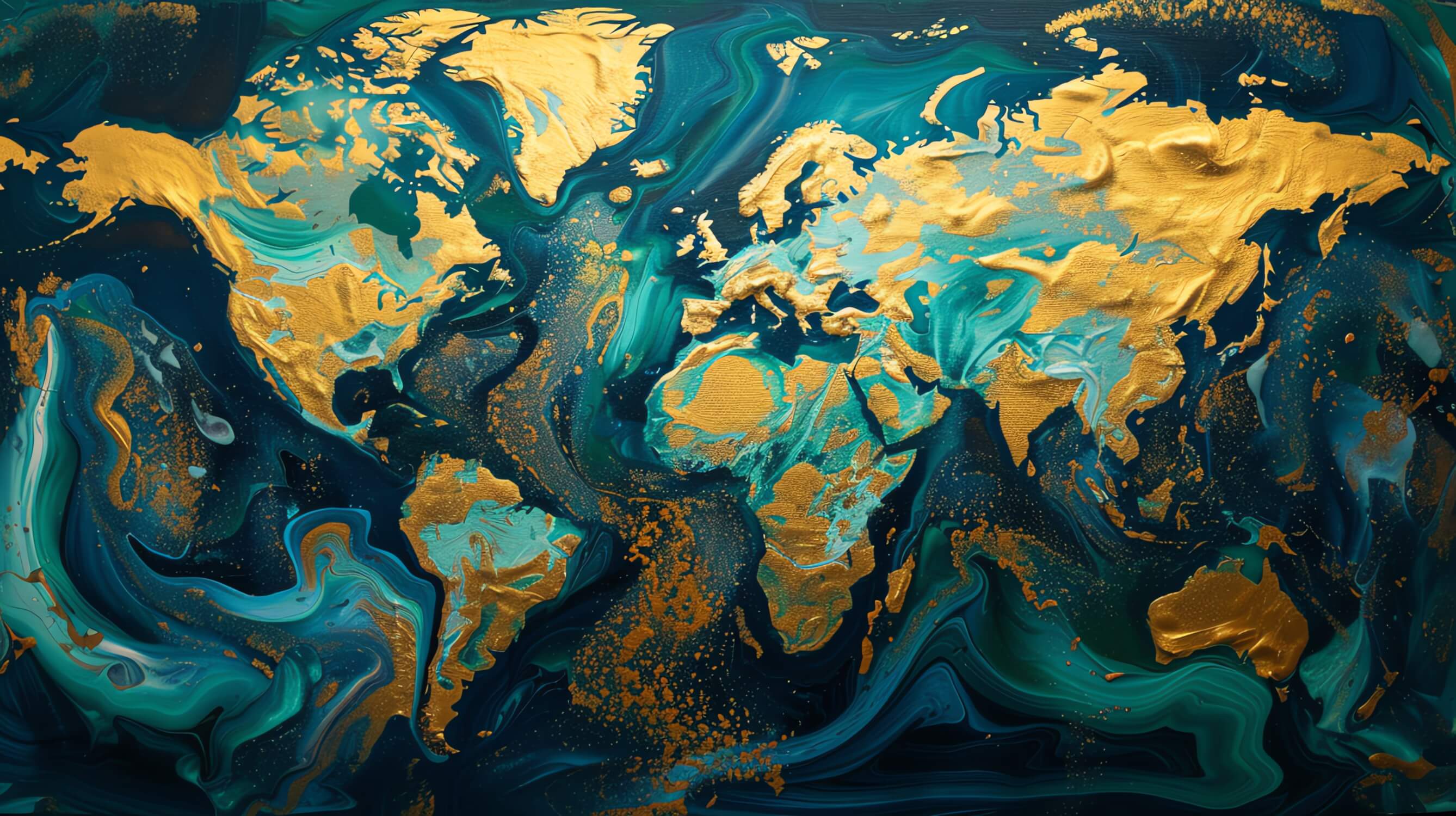 Papier Peint Carte Du Monde Design Bleu Canard