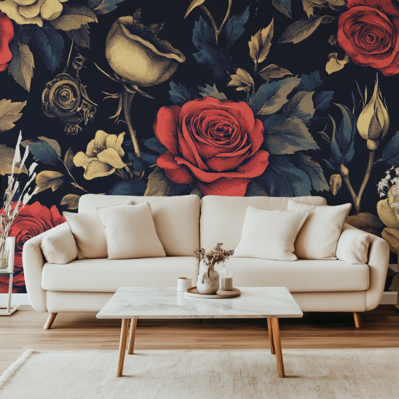 Papier peint vintage tattoo canape simple