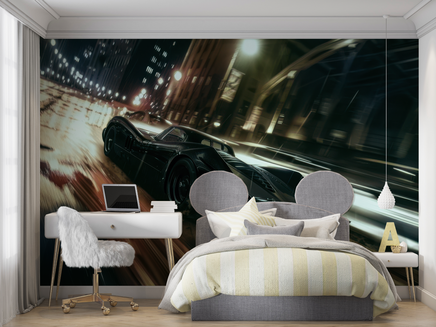 Papier peint voiture 3d chambre...te mur chambre panoramique