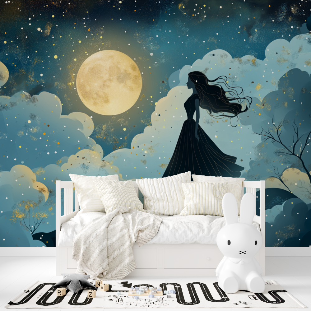 Papier peint princesse art deco tapisserie fille