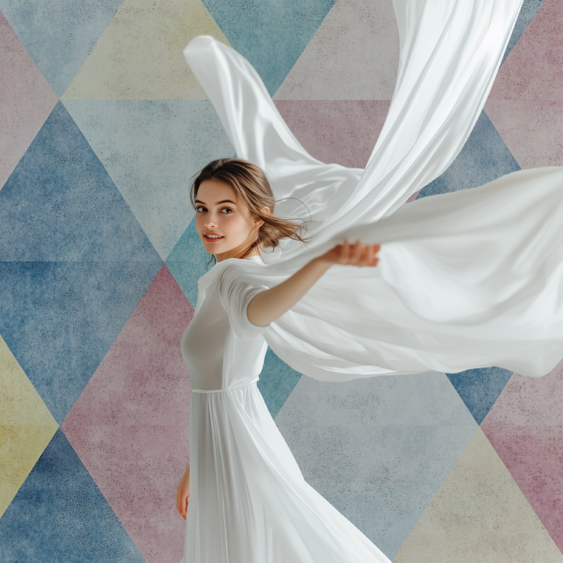 Papier peint vintage triangle modele