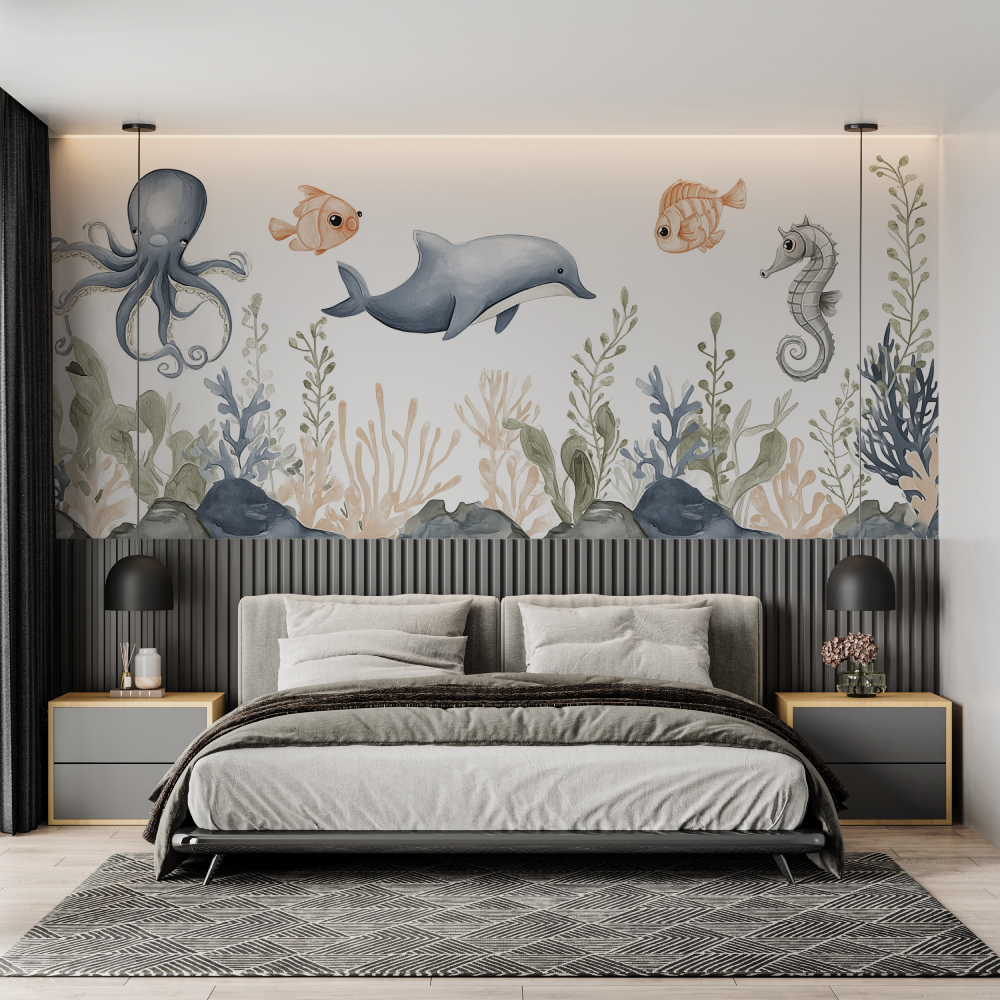 Watercolor see animals for kids...er chambre adulte tendance