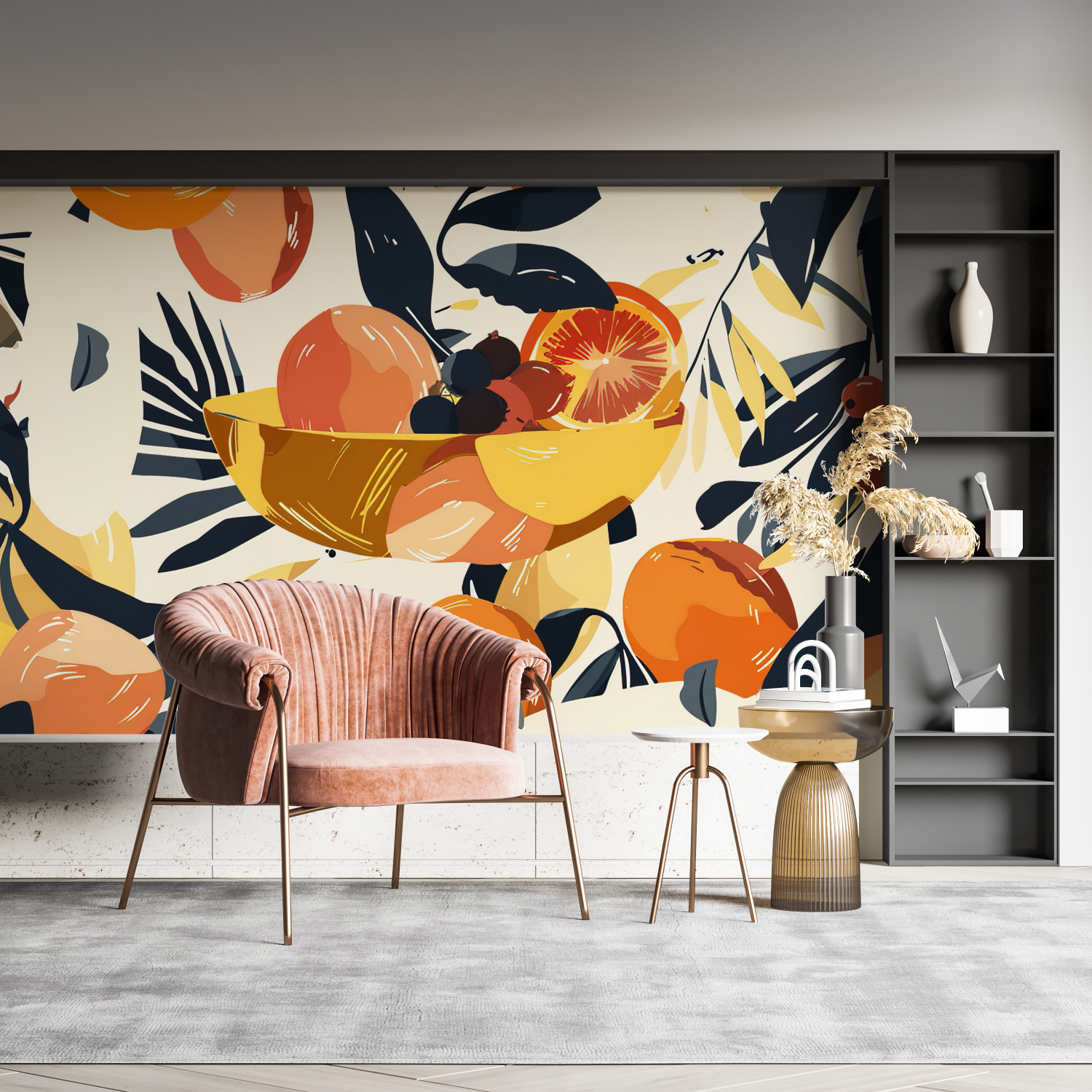 Papier Peint Design Orange - merlin leroy