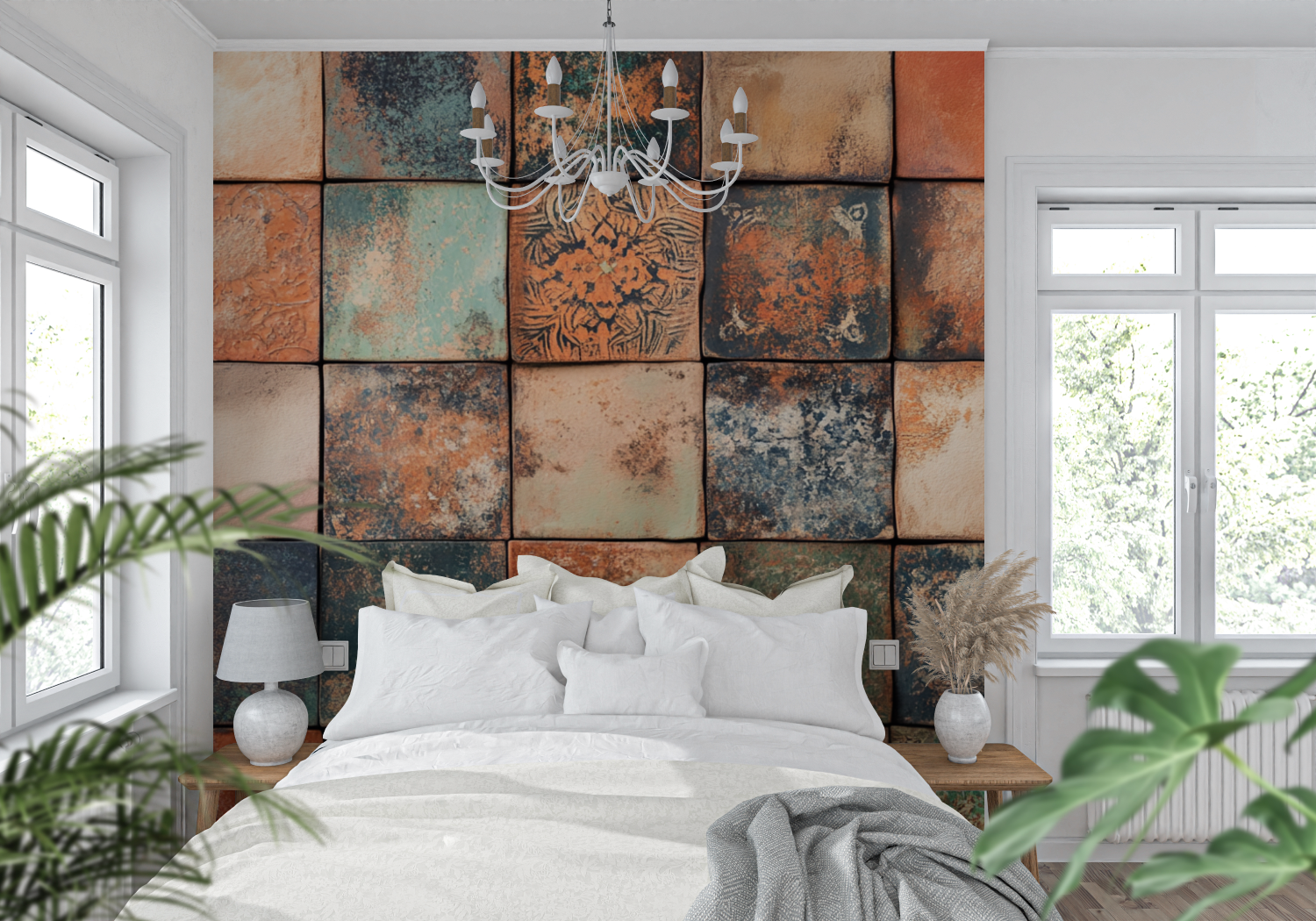 Papier peint terracotta inspira...ork artisanal tendance mur