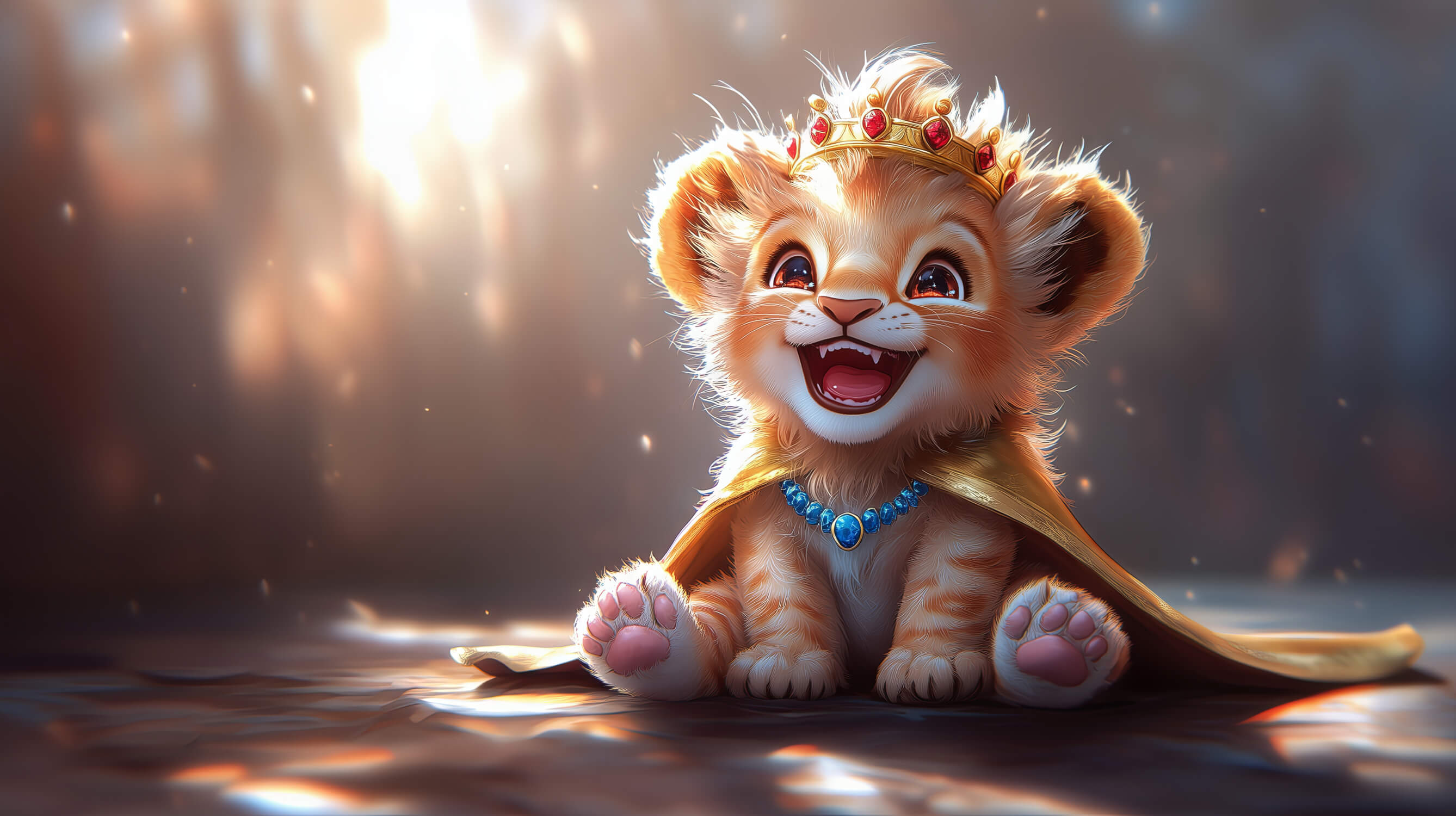 Papier Peint Lion Et Couronne De Fleurs