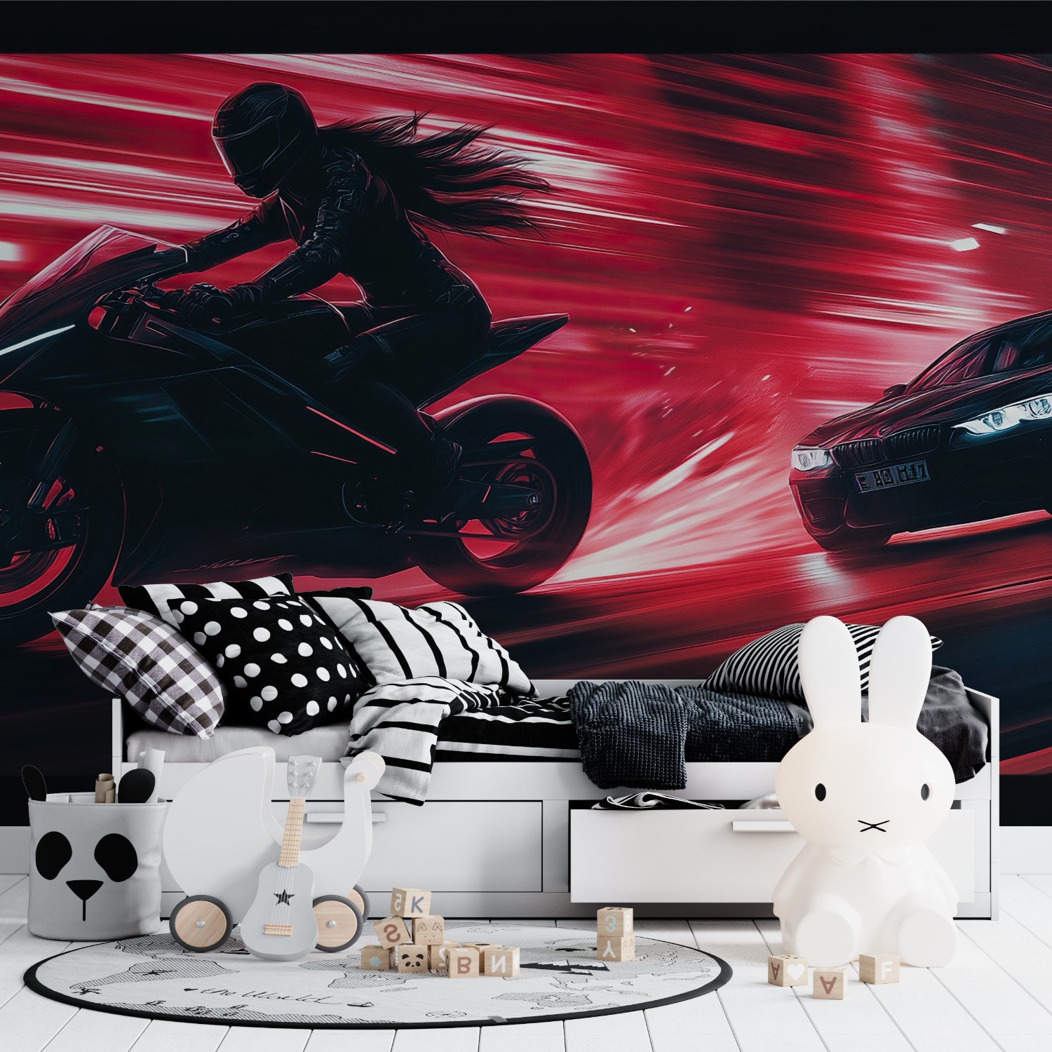 Papier peint moto voiture tapisserie ado