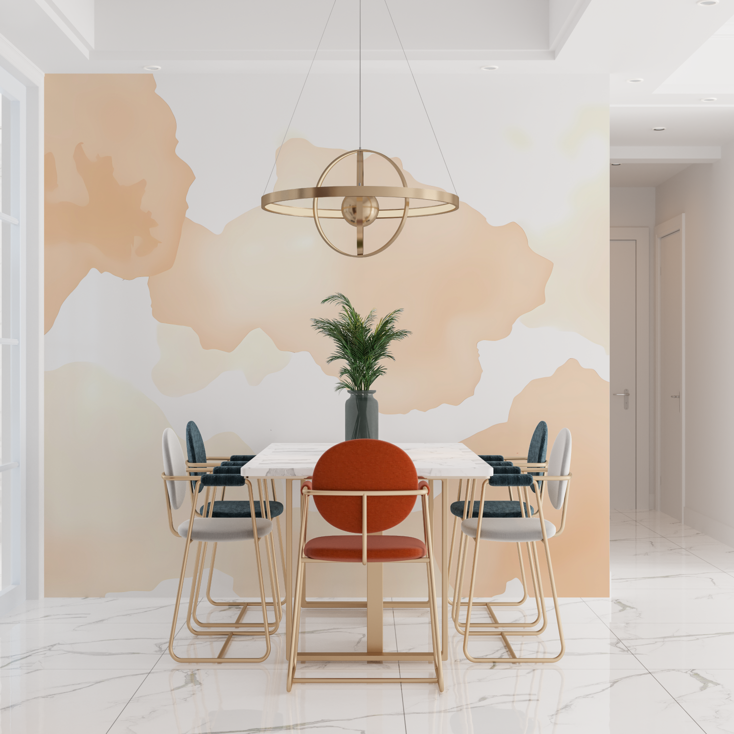 Papier peint aquarelle pastel doux tendances