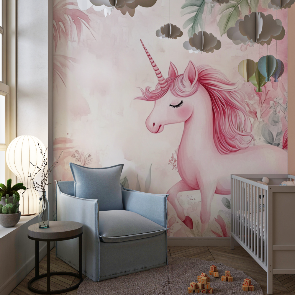 Papier peint deco chambre licor...t licorne chambre de fille