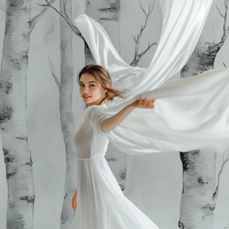 Papier peint arbre bouleau modele