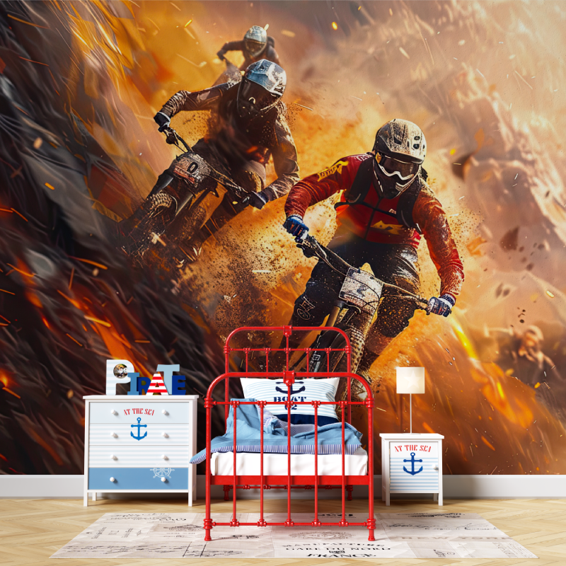 Papier peint moto cross panoramique garcon567