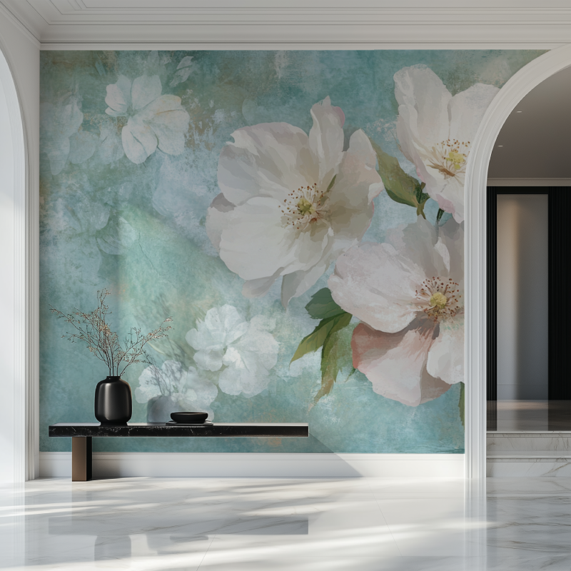 Papier peint fleur chambre salon beau