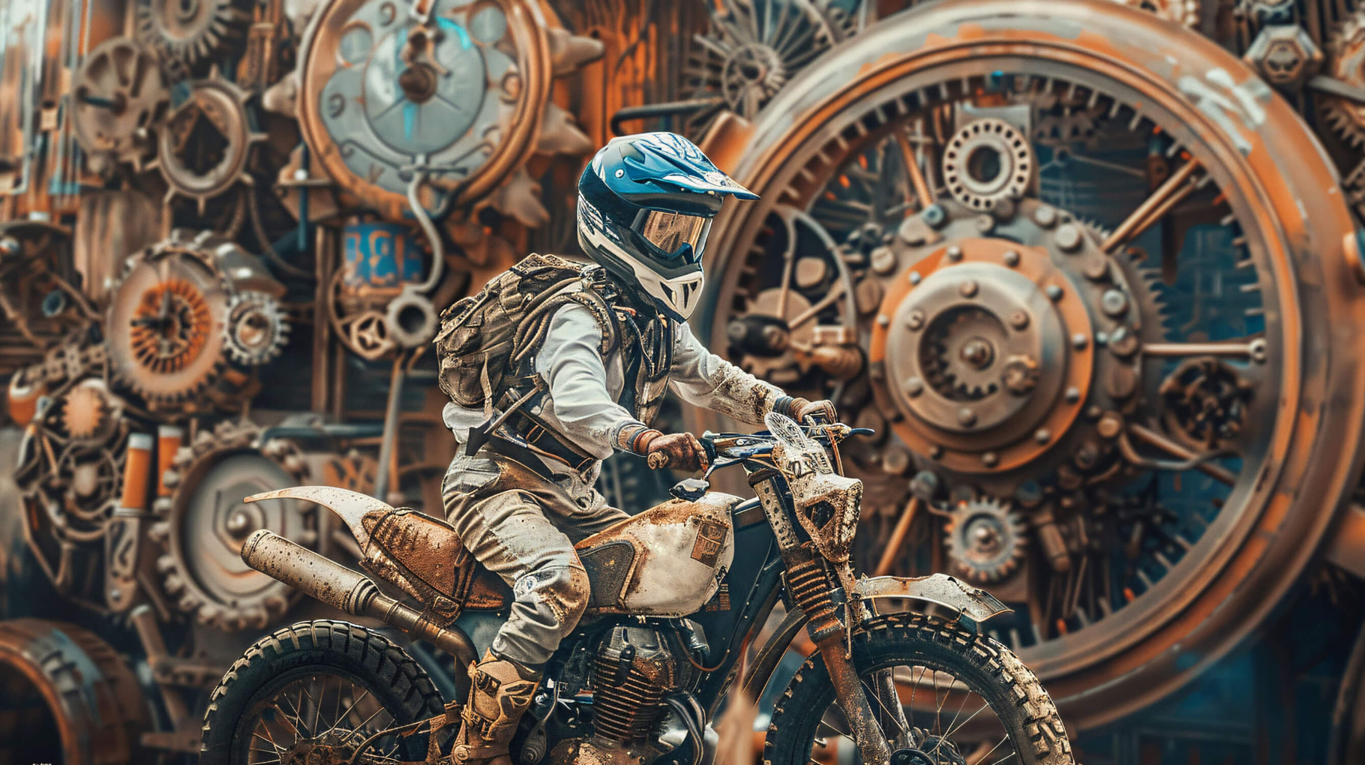 Papier Peint Panoramique Industriel Motocross