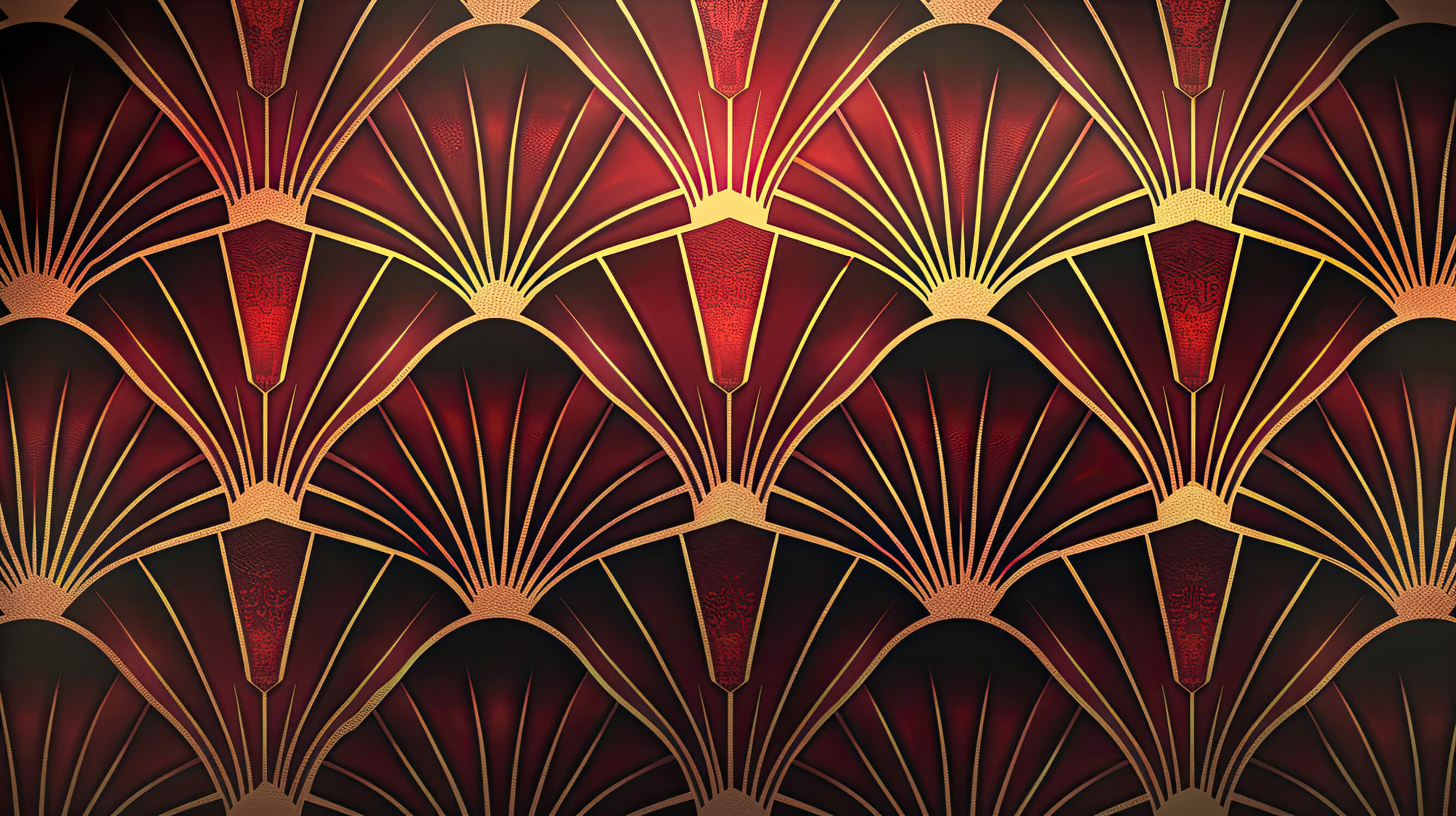 Papier Peint Art Deco Rouge