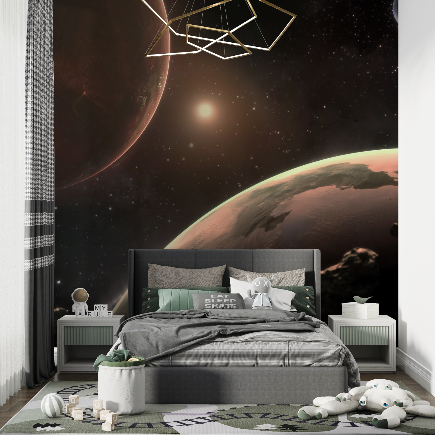 Papier peint espace bureau chambre de garcon