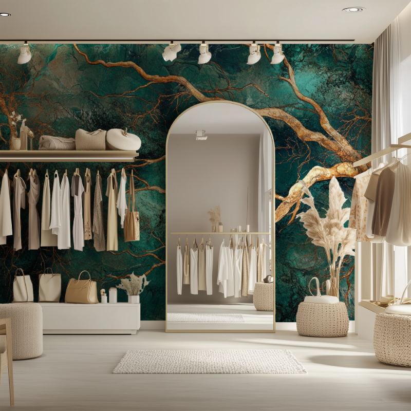 Papier peint arbre abstrait dressing