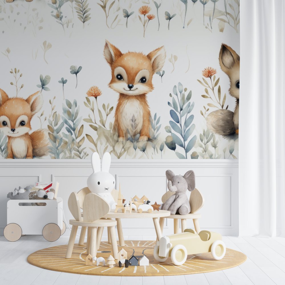 Papier peint renard boheme chambre de bebe