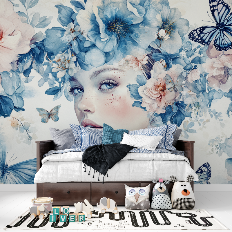 Papier peint vibration et fleurs tapisserie pour ado