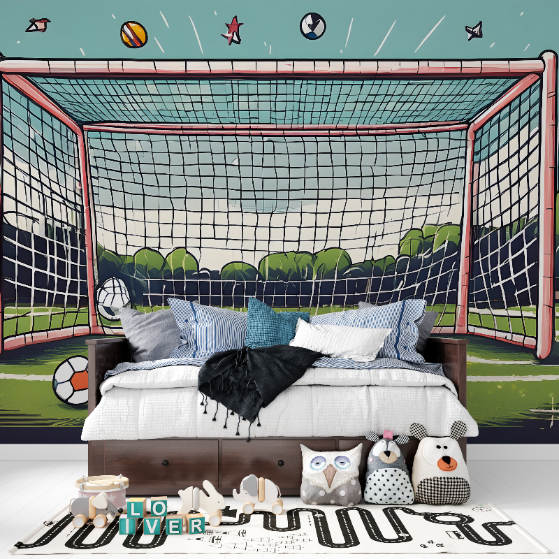 Chambre papier peint foot tapisserie pour ado