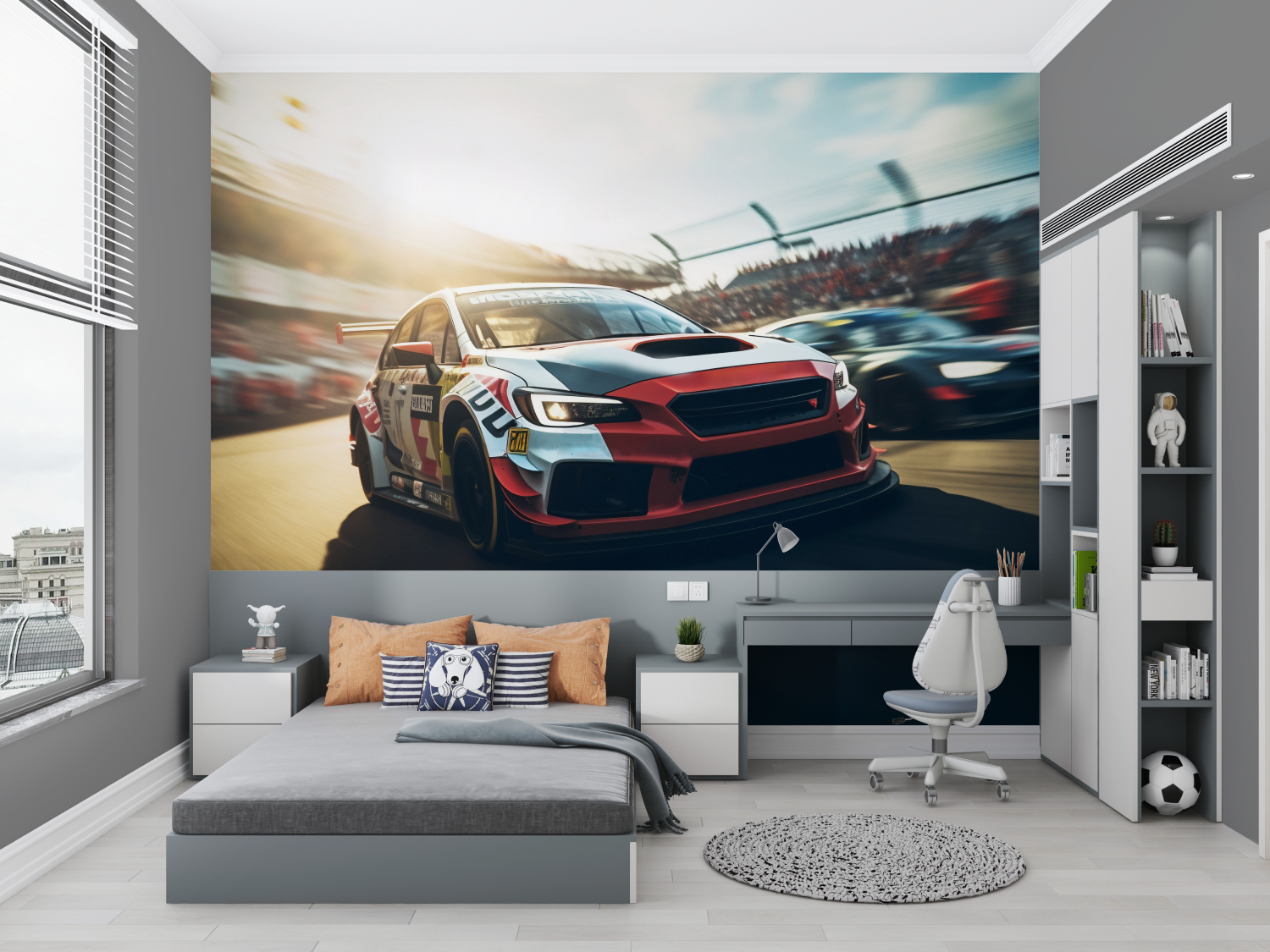 Papier peint course de voiture chambre petit