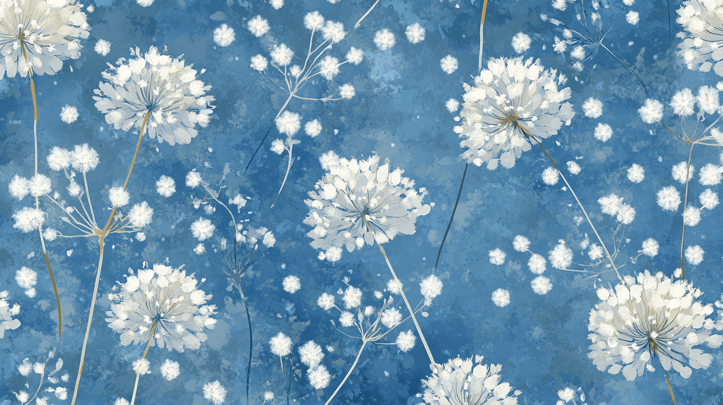 Papier Peint Fleur De Pisselit Bleu