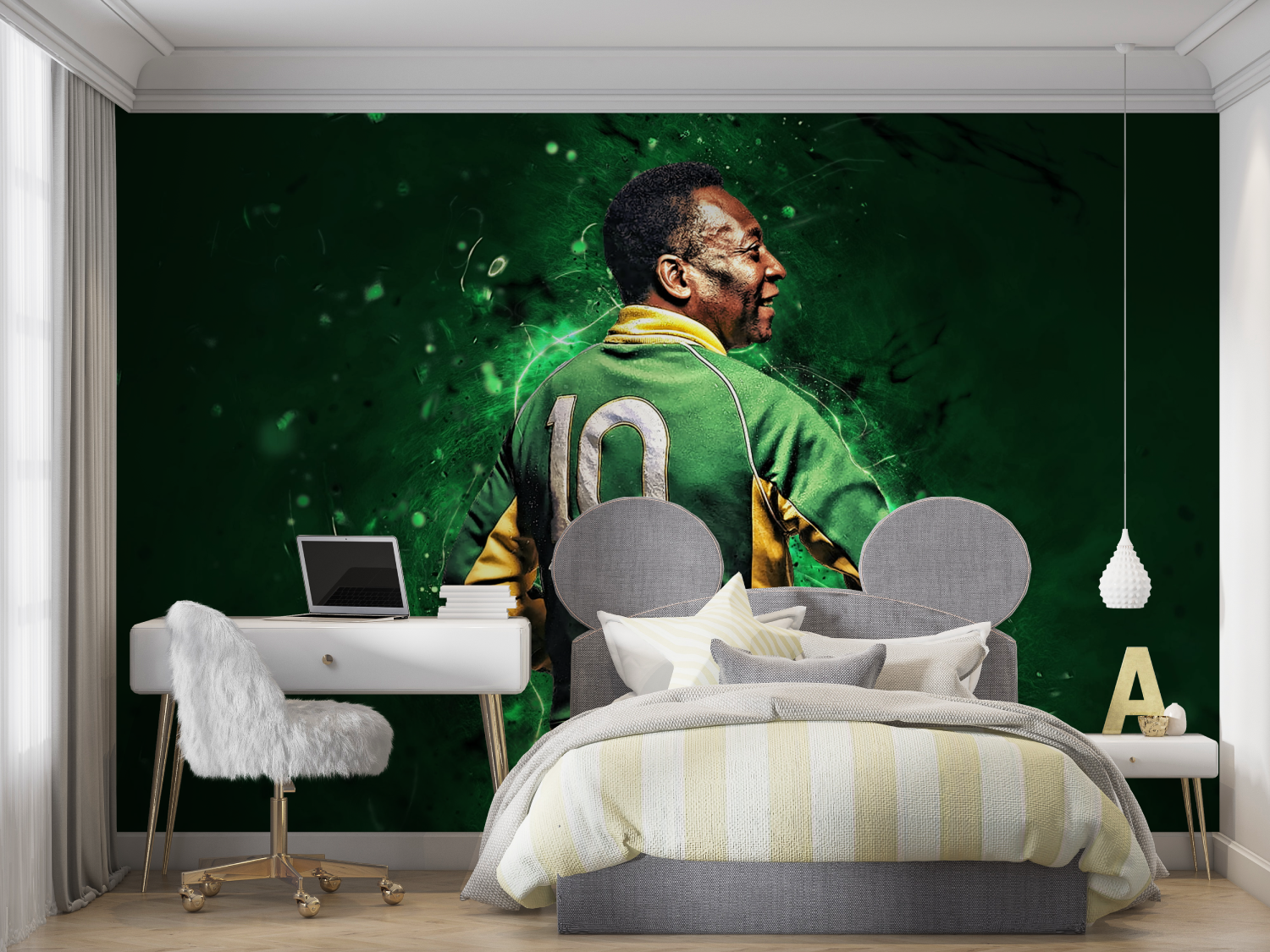 Papier peint foot vestiaire mur chambre panoramique