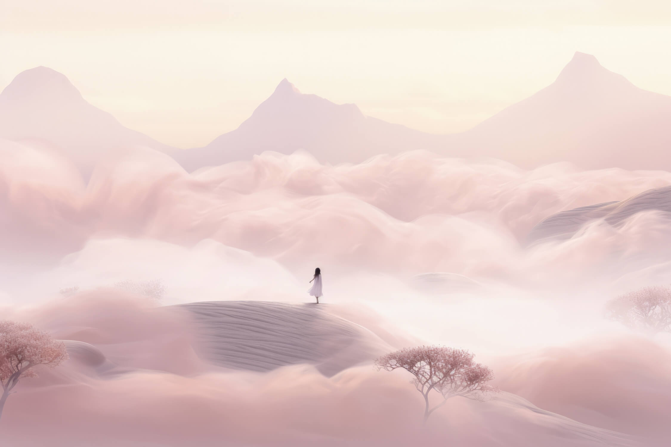 Papier Peint Aquarelle Paysage De Rêve