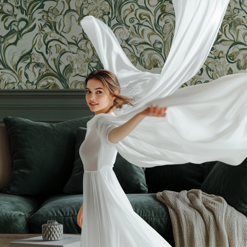 Papier peint vintage vert modele