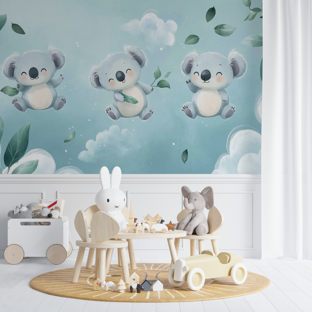 Papier peint koala dans un souffle dair chambre de bebe