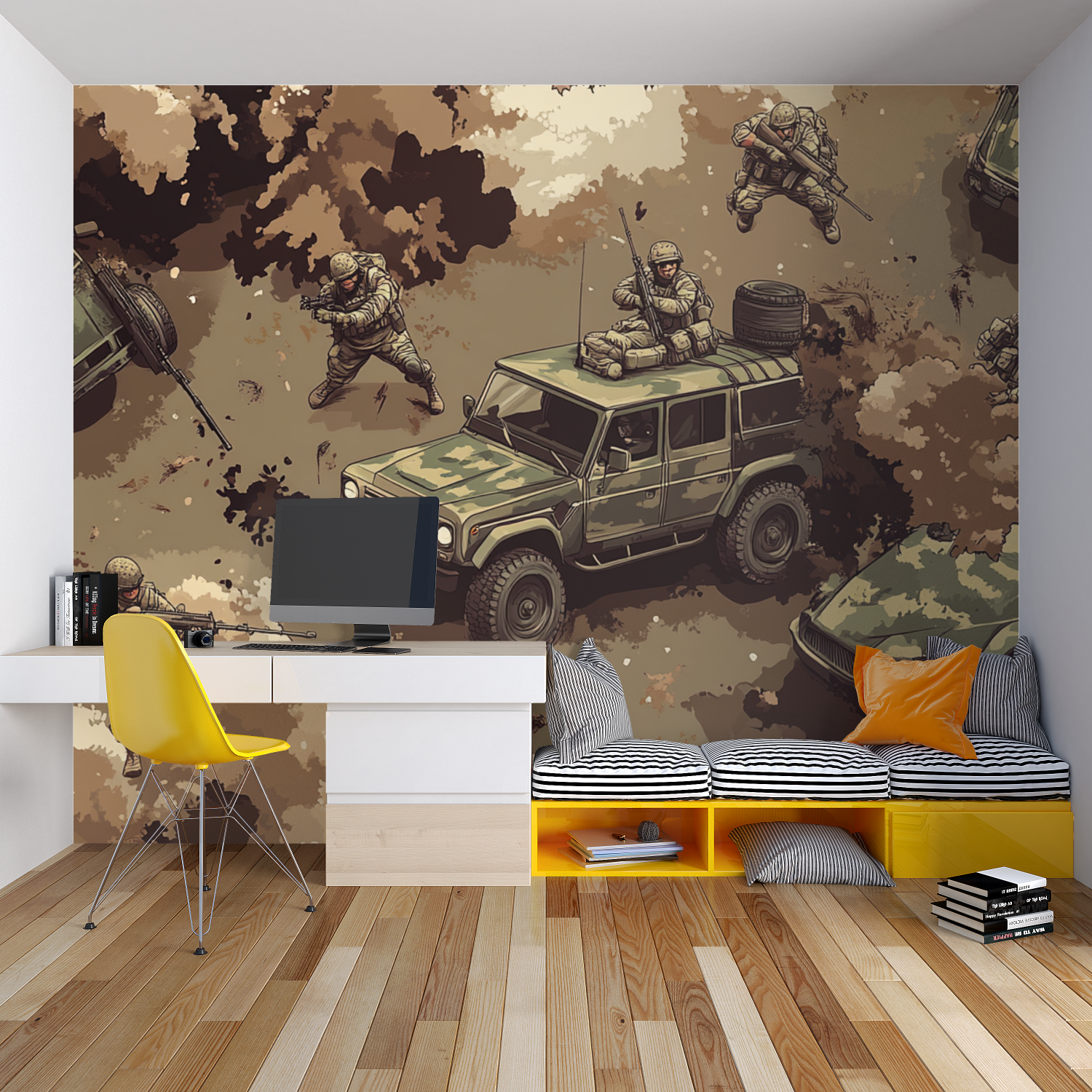 Papier peint ado classique pubg chambre garcon lit