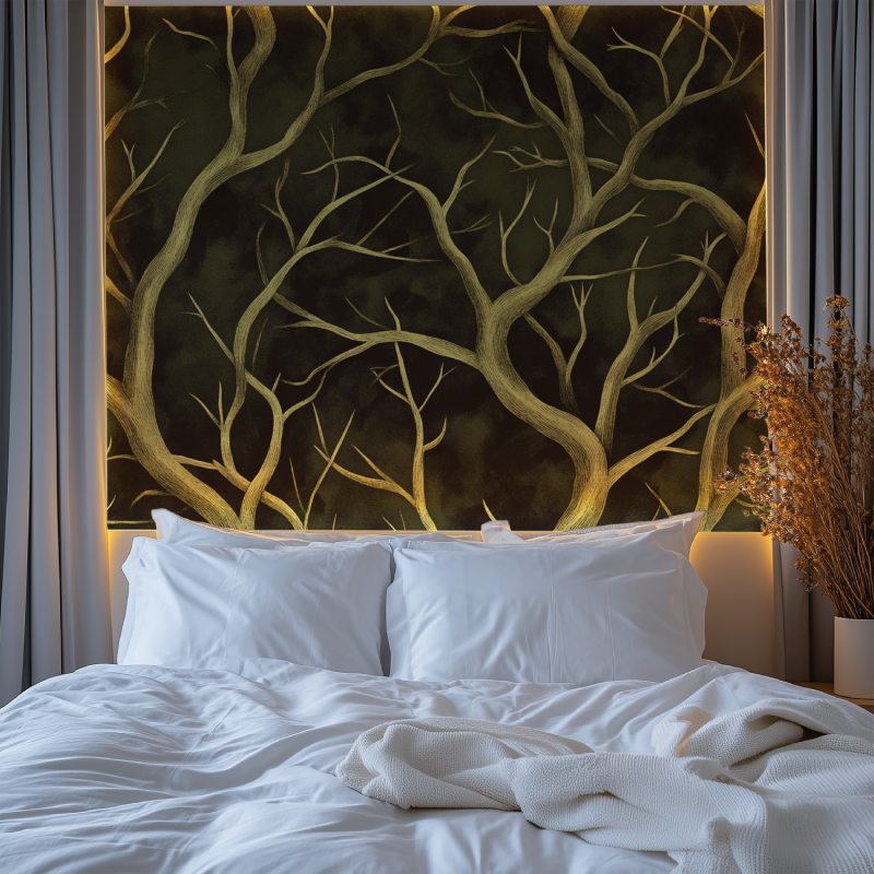 Papier peint arbre dessin chambre premium