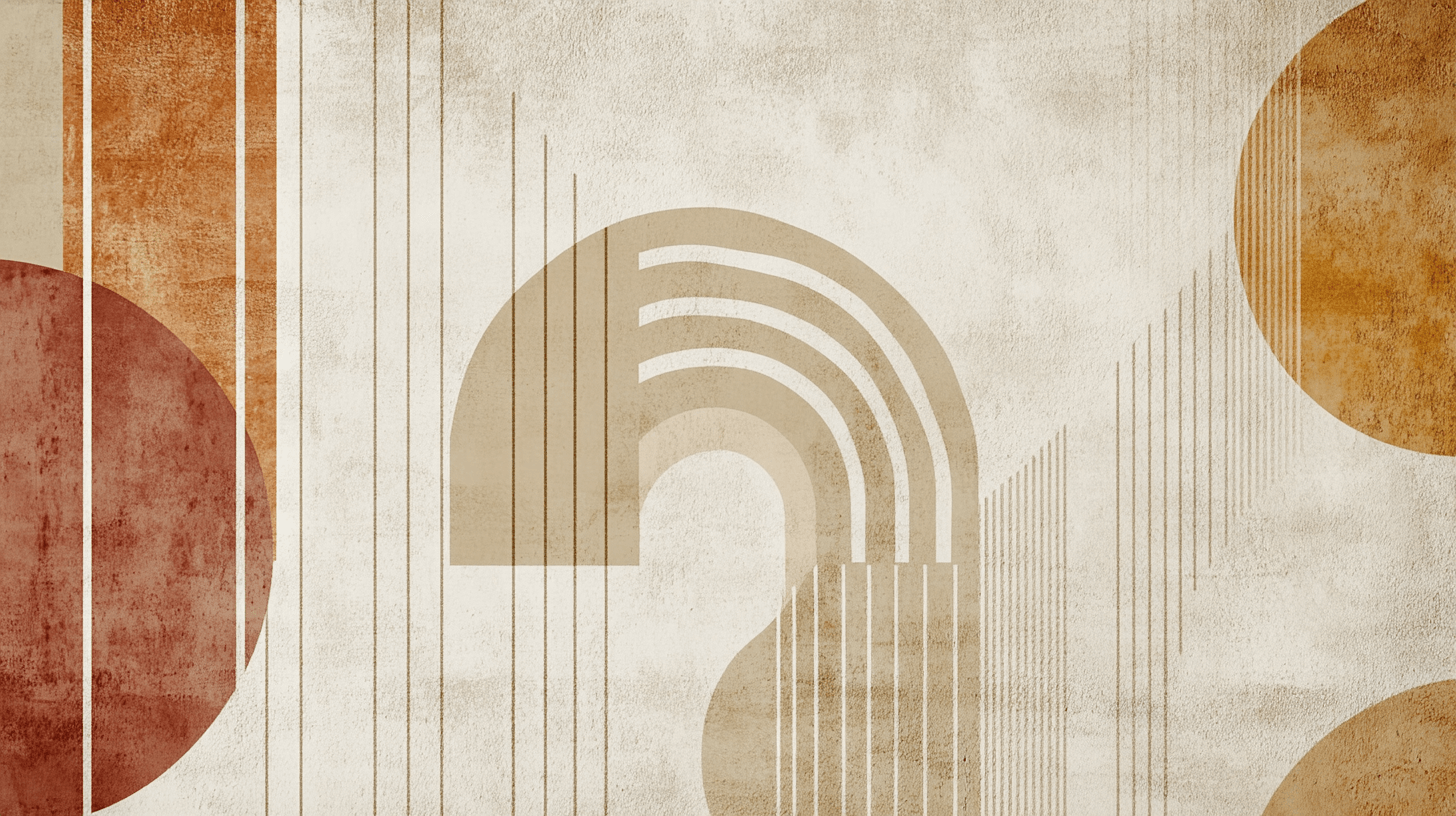 Papier Peint Vintage Graphique Beige