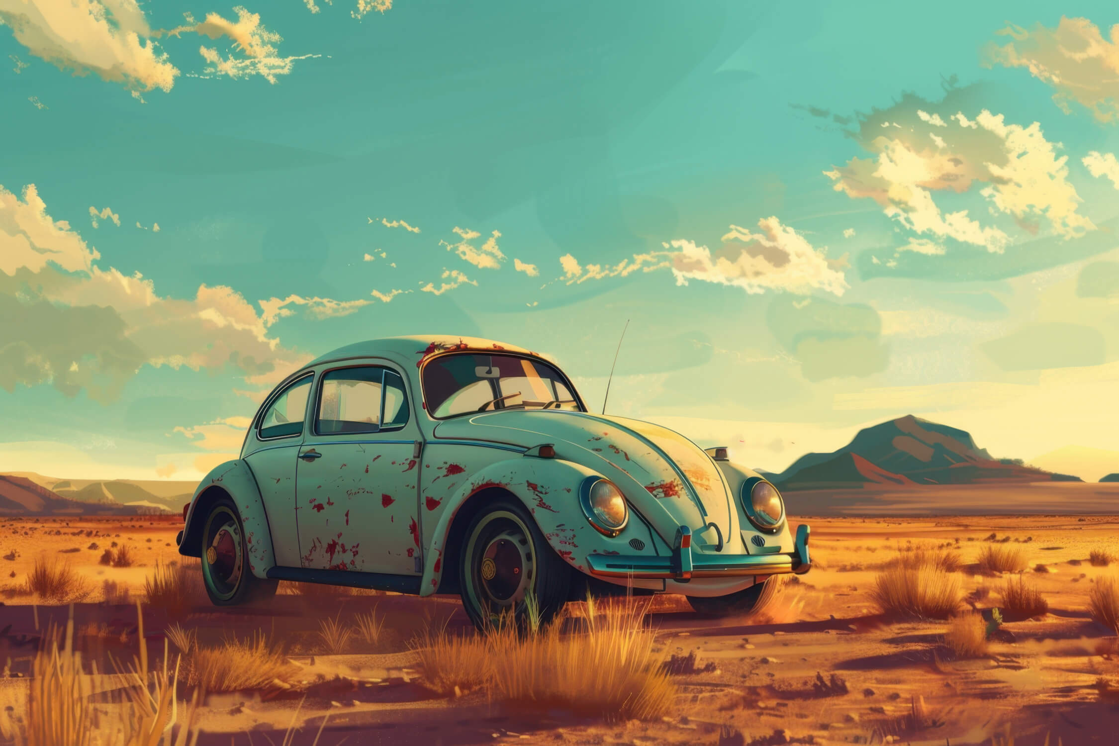 Papier Peint Avec Voiture Coccinelle