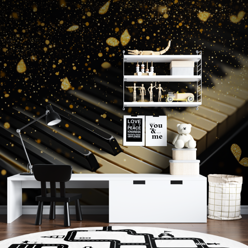 Papier peint musique piano tapisserie chambre ados