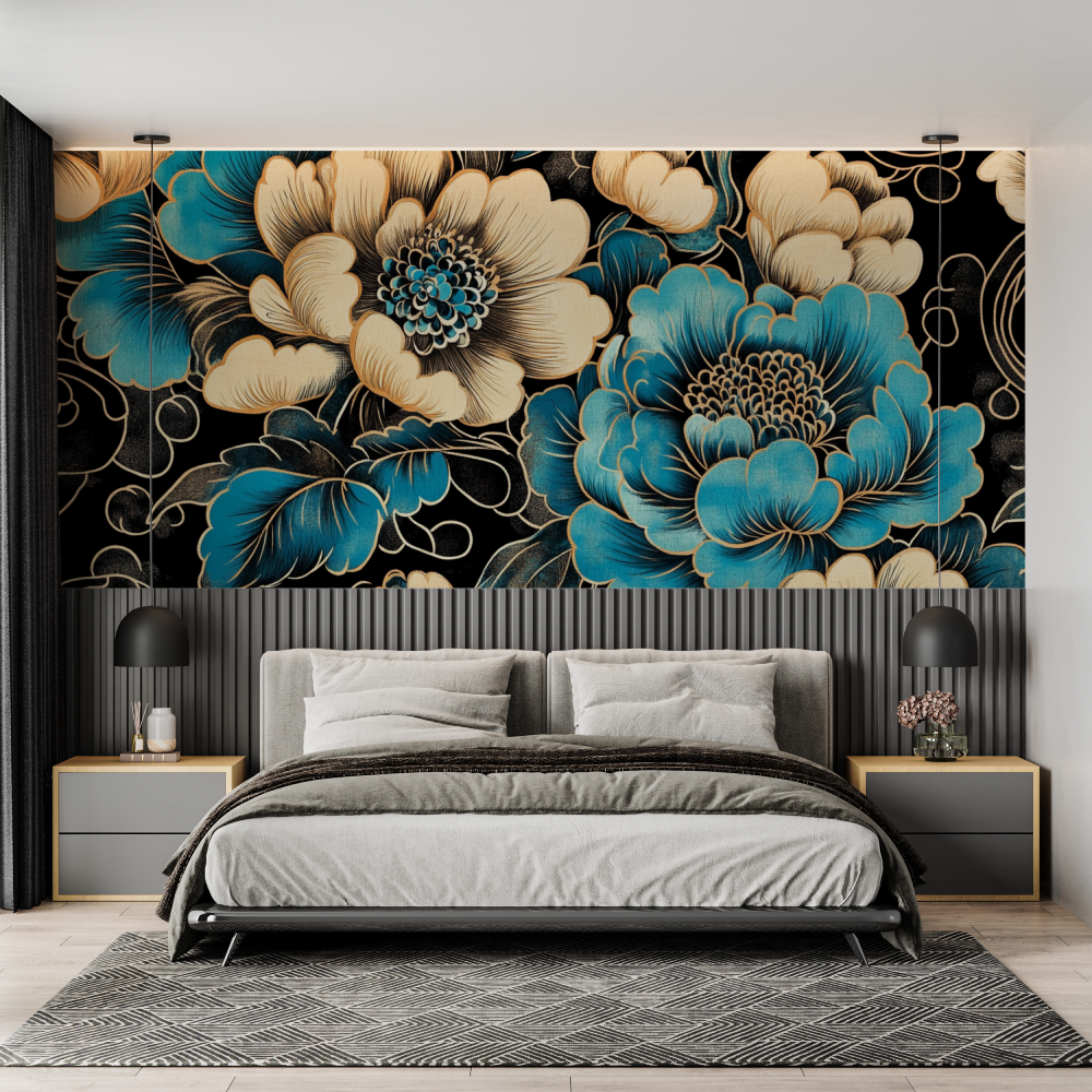 Papier peint fleur chinoises no...se chambre adulte tendance