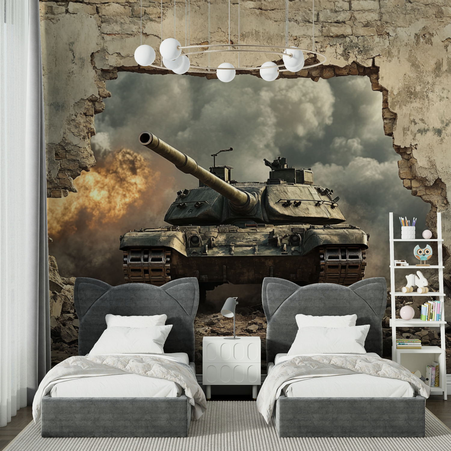 Papier peint ado classique tank assaut chambre spiderman