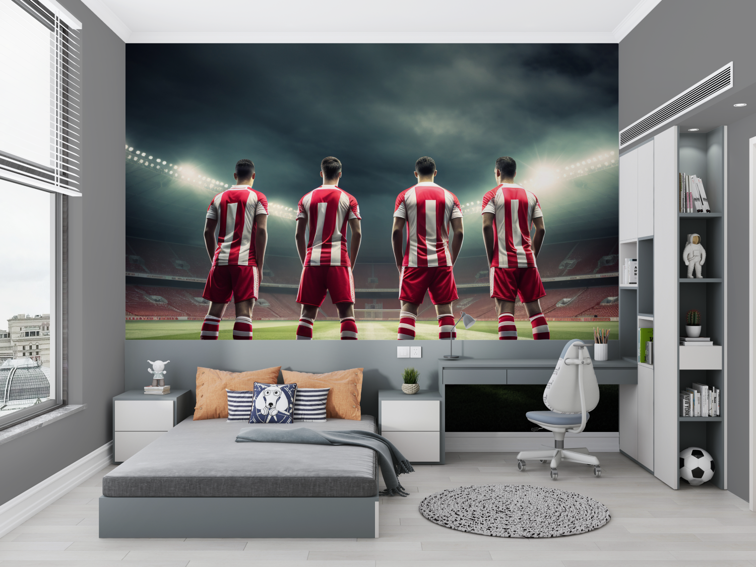 Papier peint chambre foot joueur chambre petit