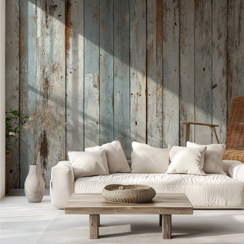 Trompe loeil porte papier peint canape tendance