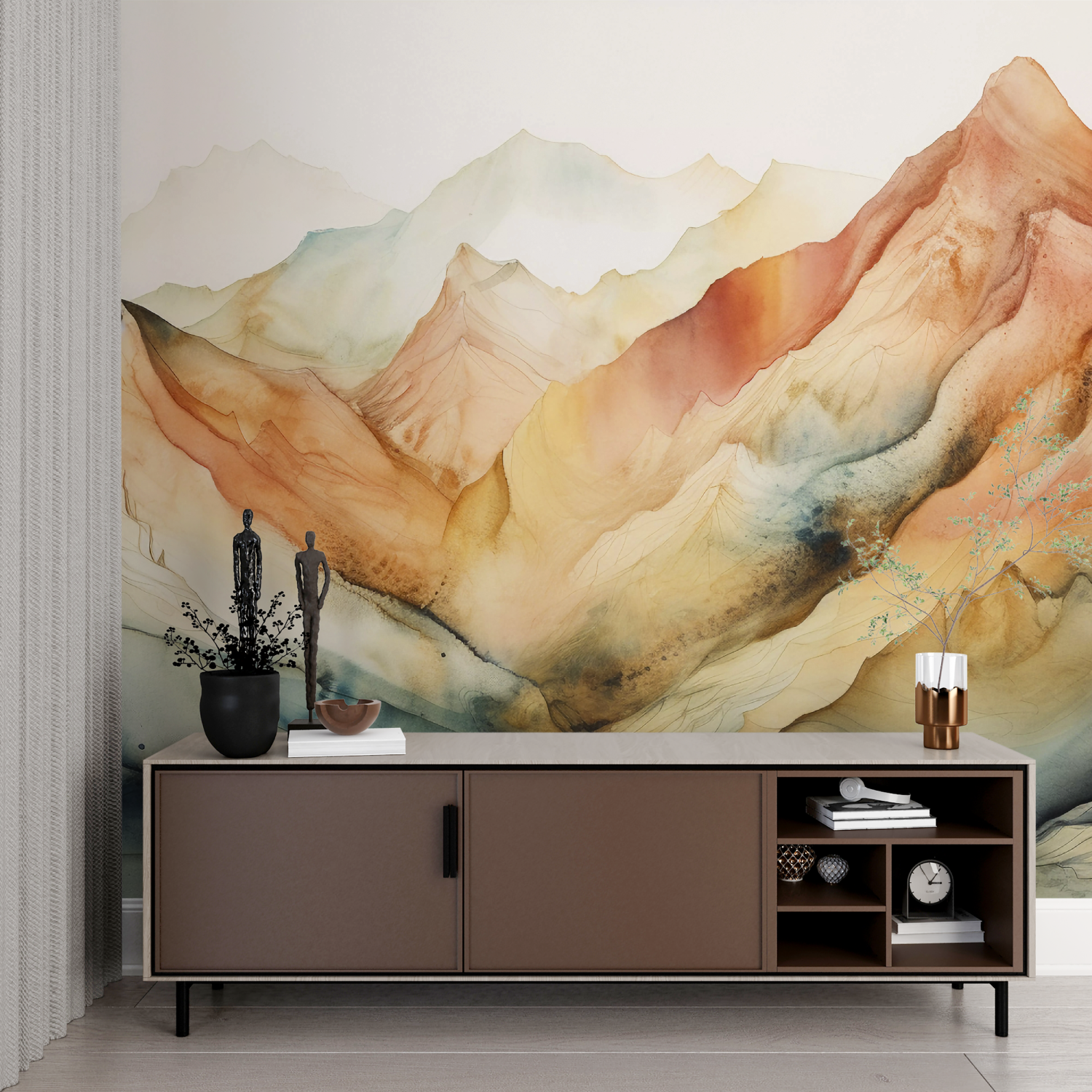 Papier peint aquarelle pastel douce imprime