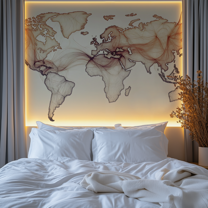 Papier peint carte du monde chambre chambre tendanc