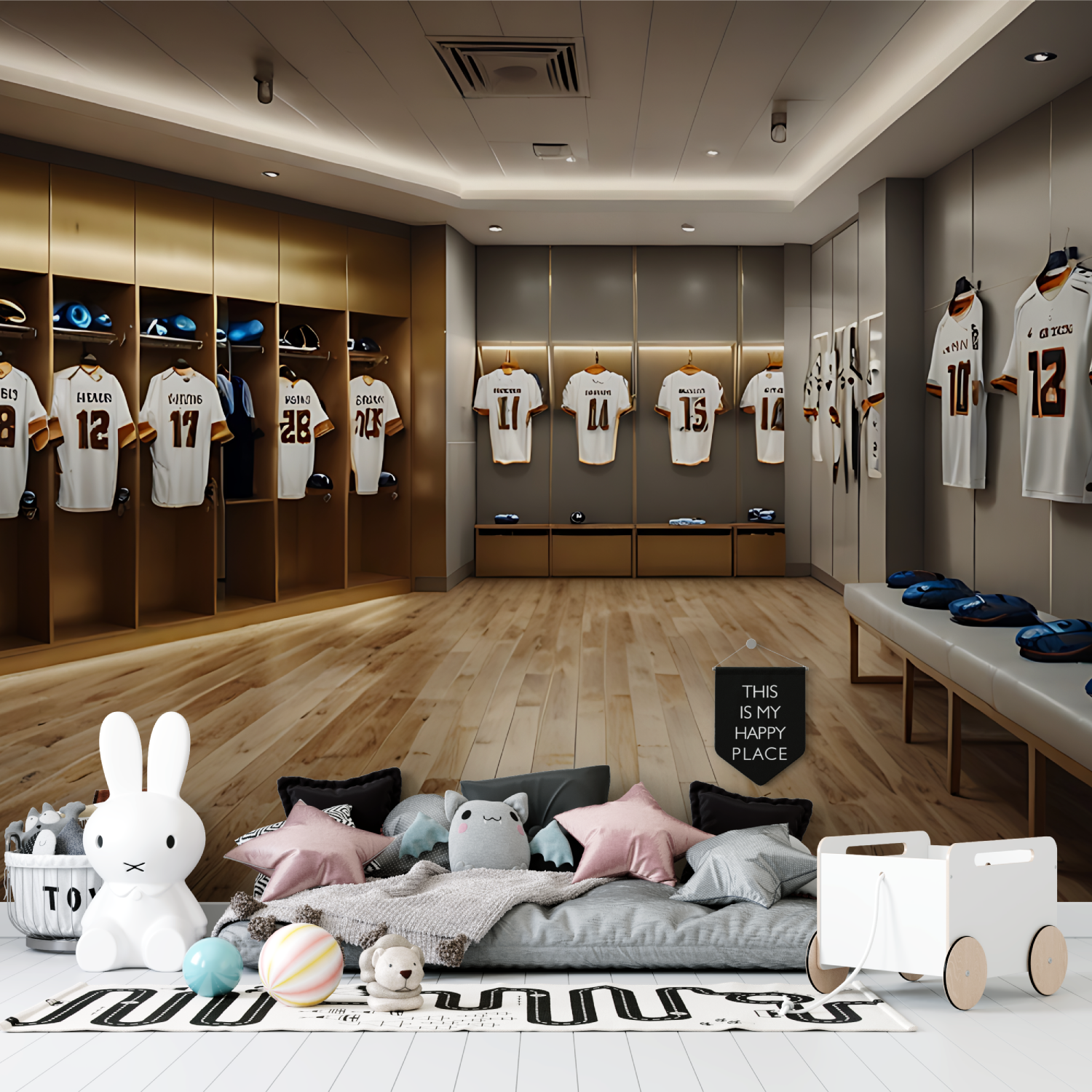 Papier peint vestiaire tapisserie garcon