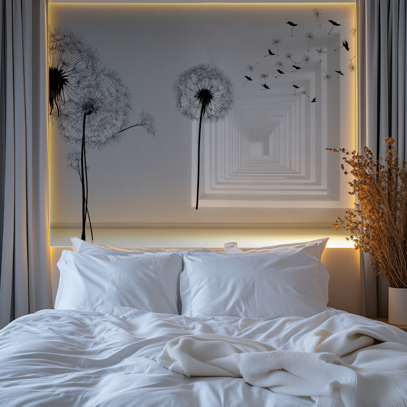 Black and white illlusion mural wallpaper chambre premium