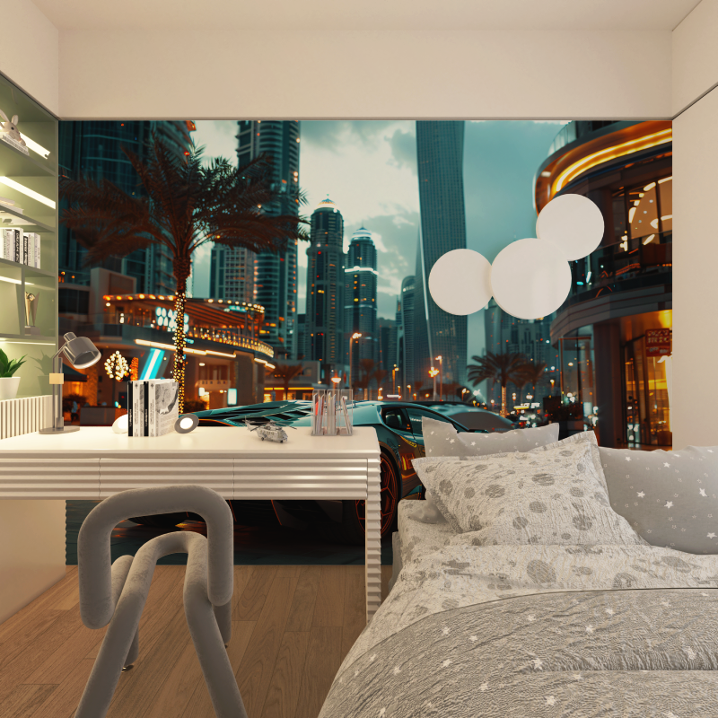 Papier peint voiture de luxe dubai chambre adolescents