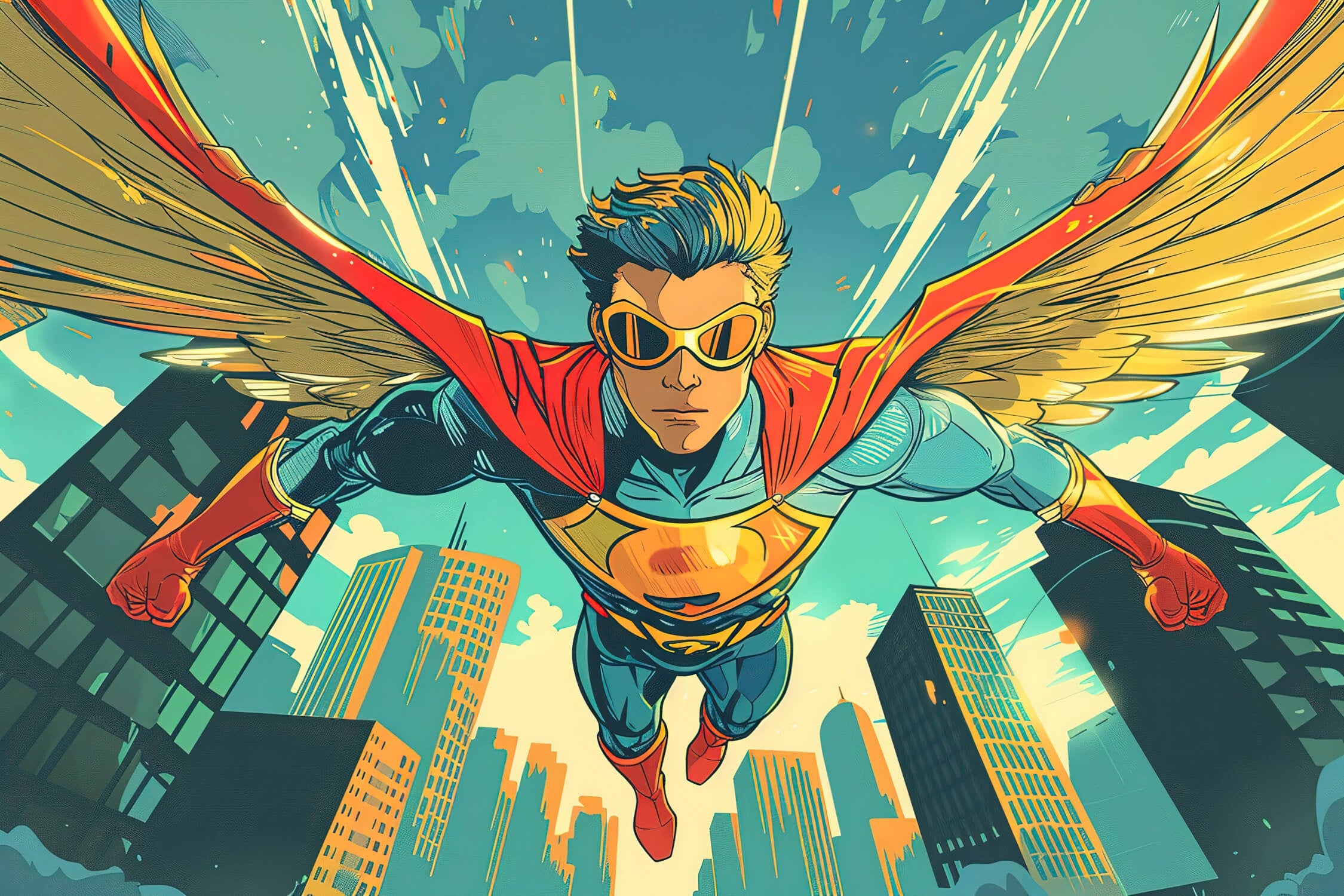 Papier peint garçon thème super-héros