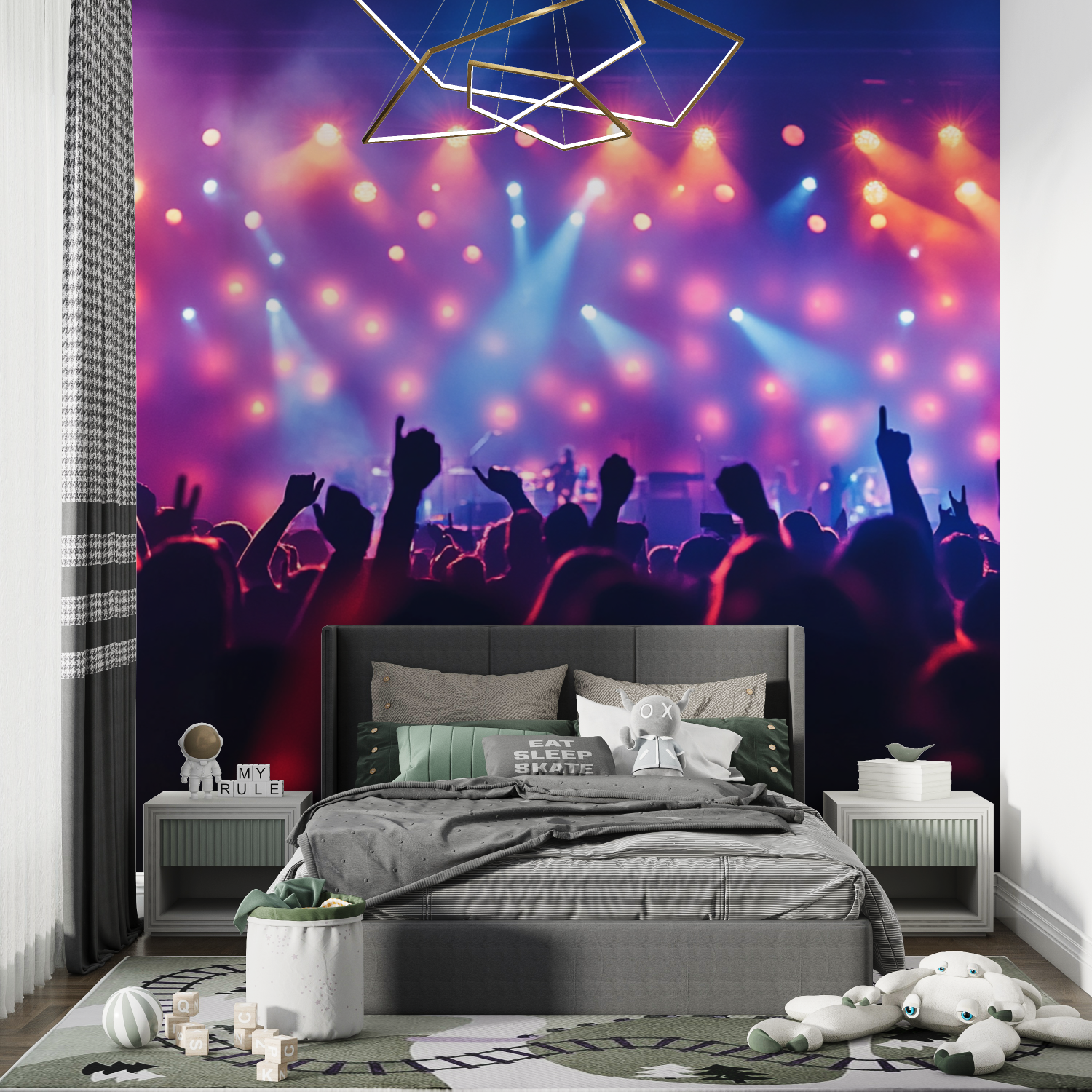 Papier peint decor musique chambre de garcon